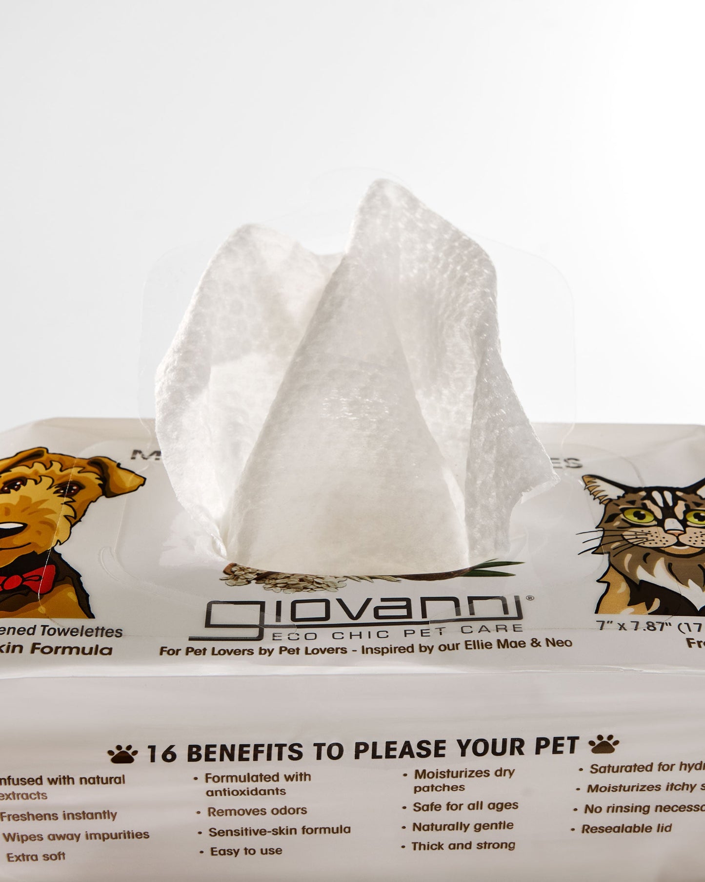 PROFESSIONAL PET CARE MULTIPURPOSE WIPES- OATMEAL & COCONUT