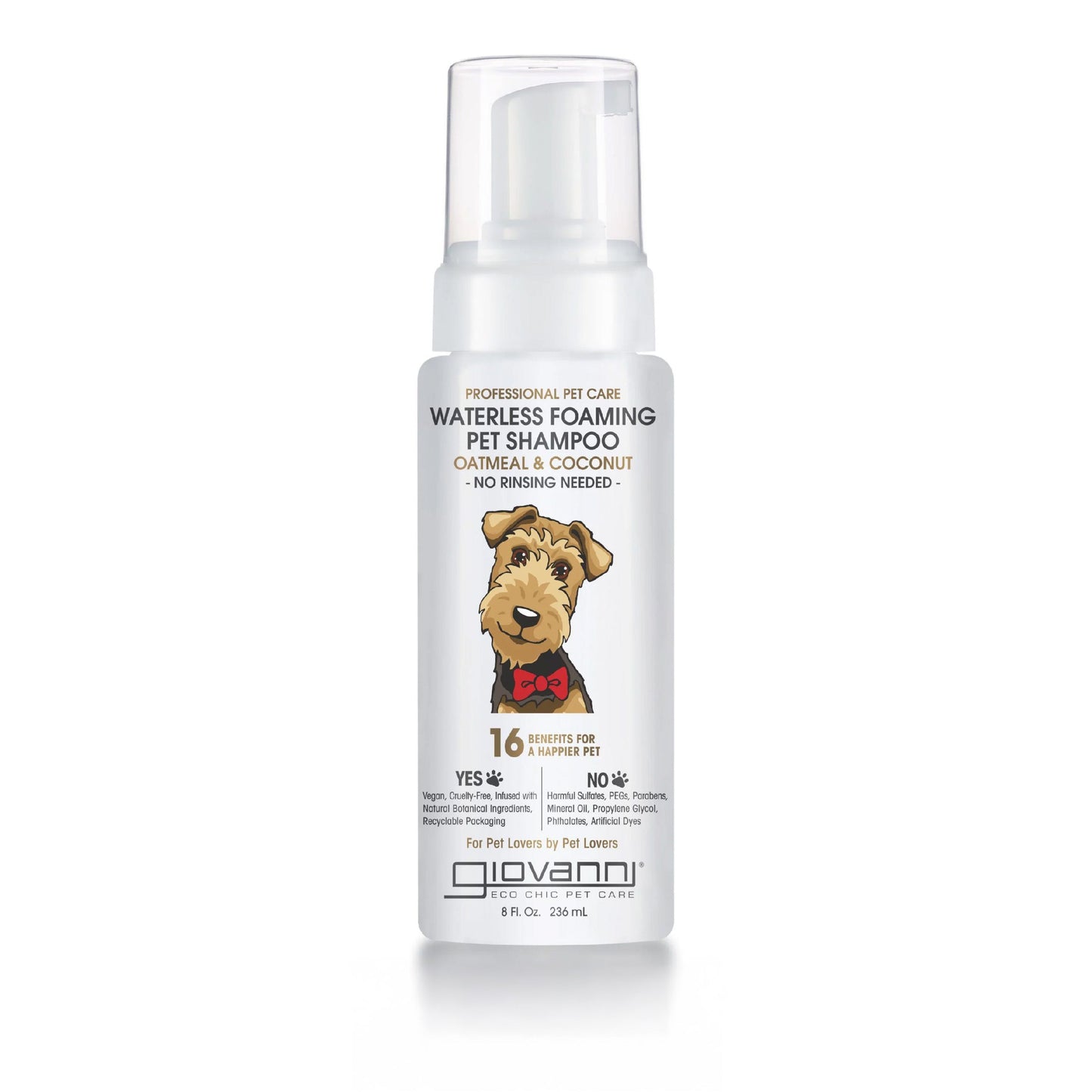 PROFESSIONAL WATERLESS FOAMING PET SHAMPOO - OATMEAL & COCONUT