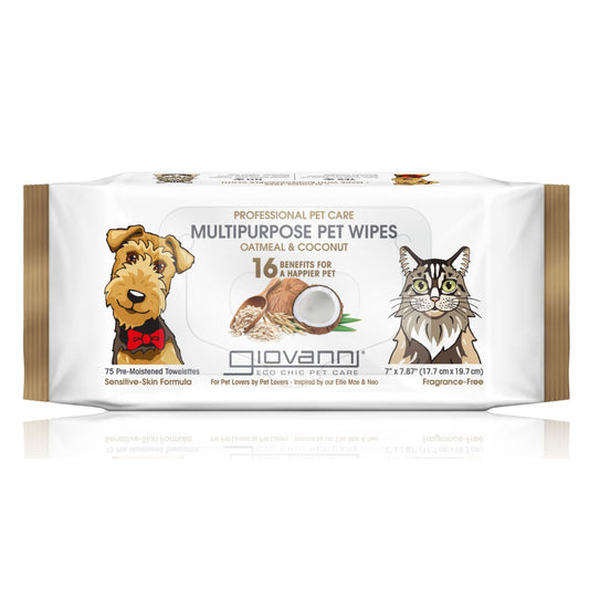 PROFESSIONAL PET CARE MULTIPURPOSE WIPES- OATMEAL & COCONUT