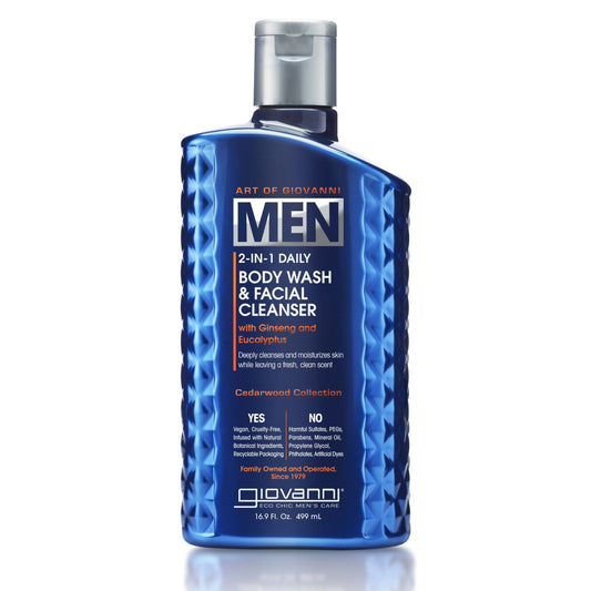MEN 2-in-1 Daily Body Wash & Facial Cleanser - with Ginseng & Eucalyptus
