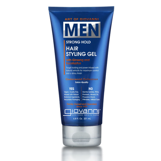 MEN Strong Hold Hair Styling Gel - with Ginseng and Eucalyptus