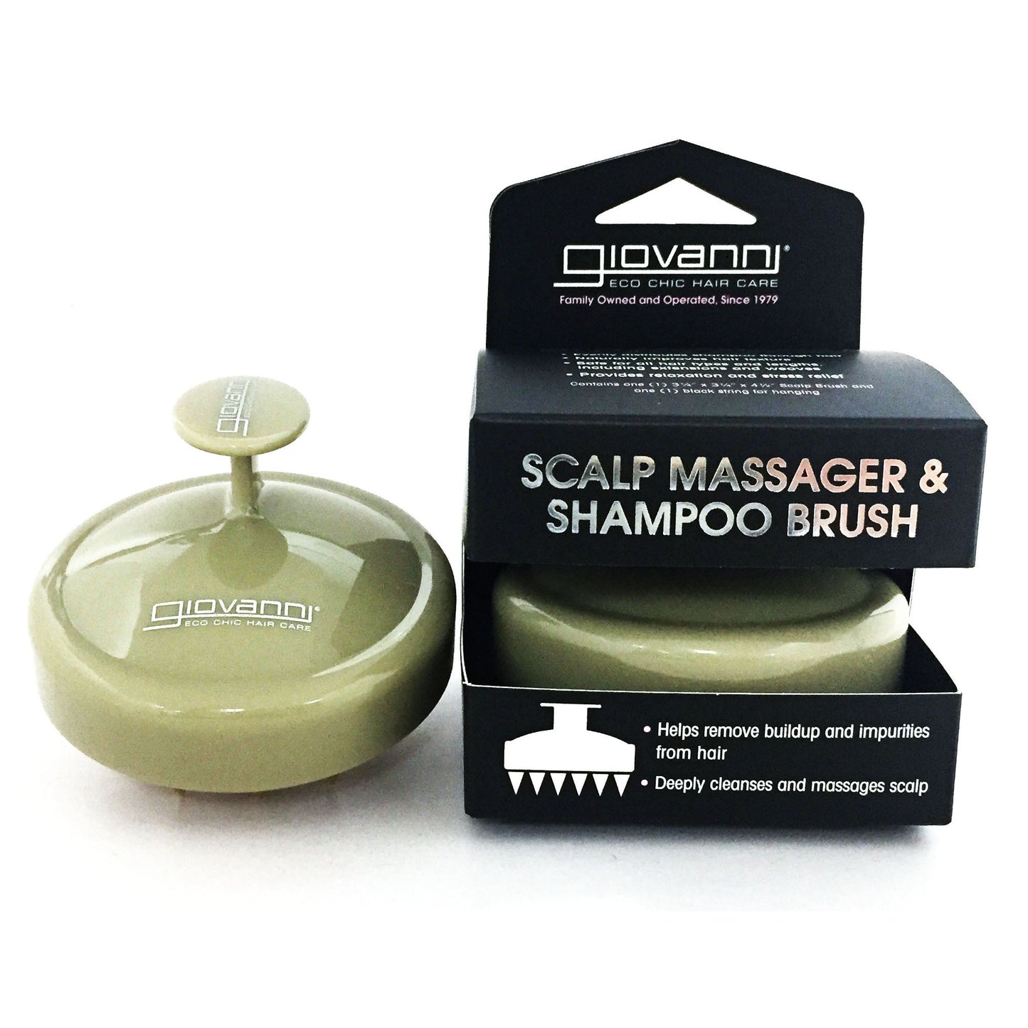 SCALP MASSAGER & SHAMPOO BRUSH (Tan Handle)