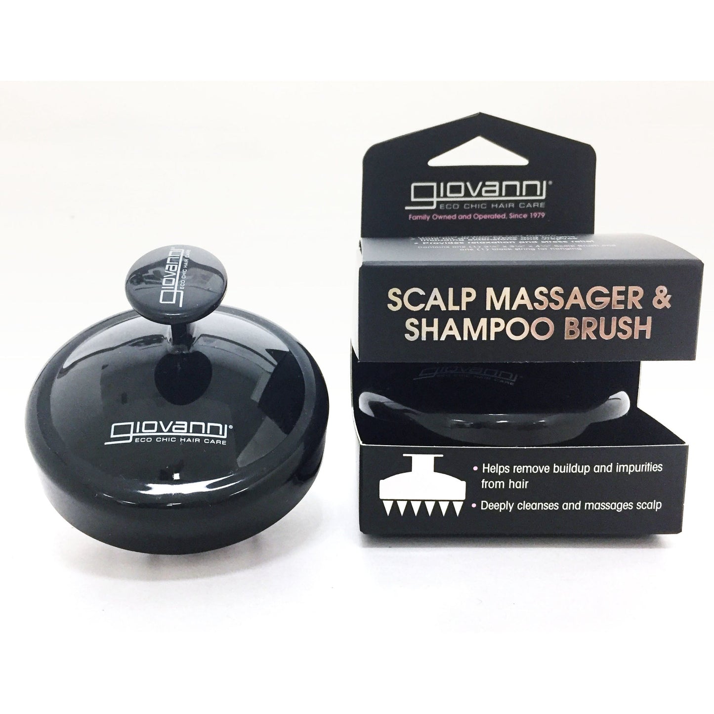 SCALP MASSAGER & SHAMPOO BRUSH (Black Handle)