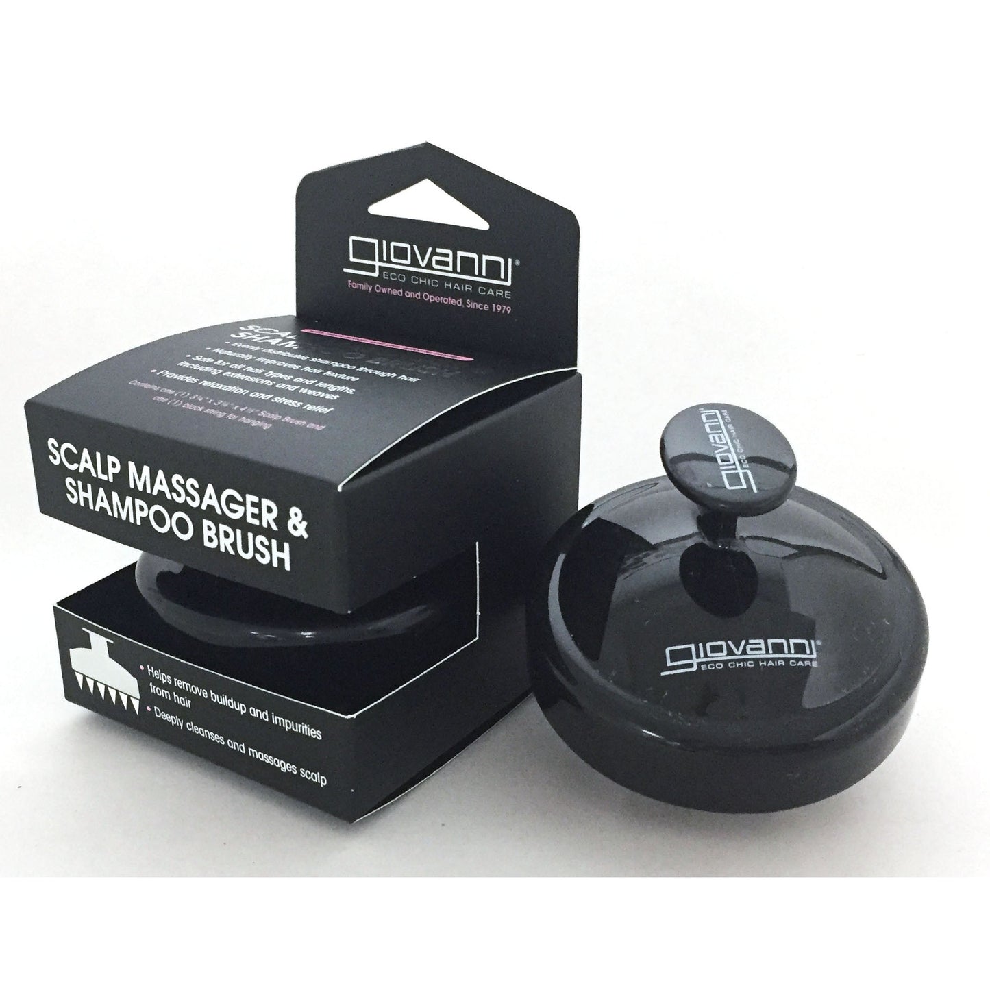 SCALP MASSAGER & SHAMPOO BRUSH (Black Handle)