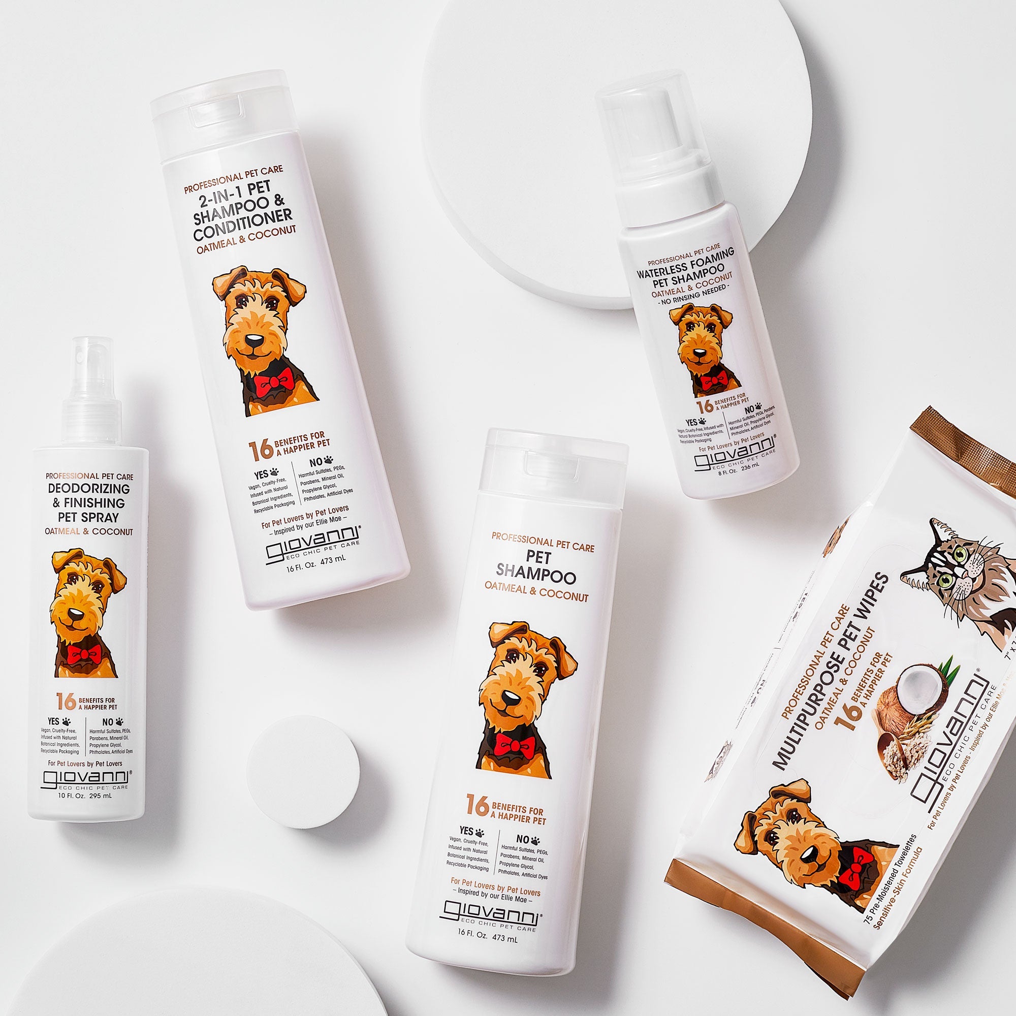 PROFESSIONAL WATERLESS FOAMING PET SHAMPOO - OATMEAL & COCONUT