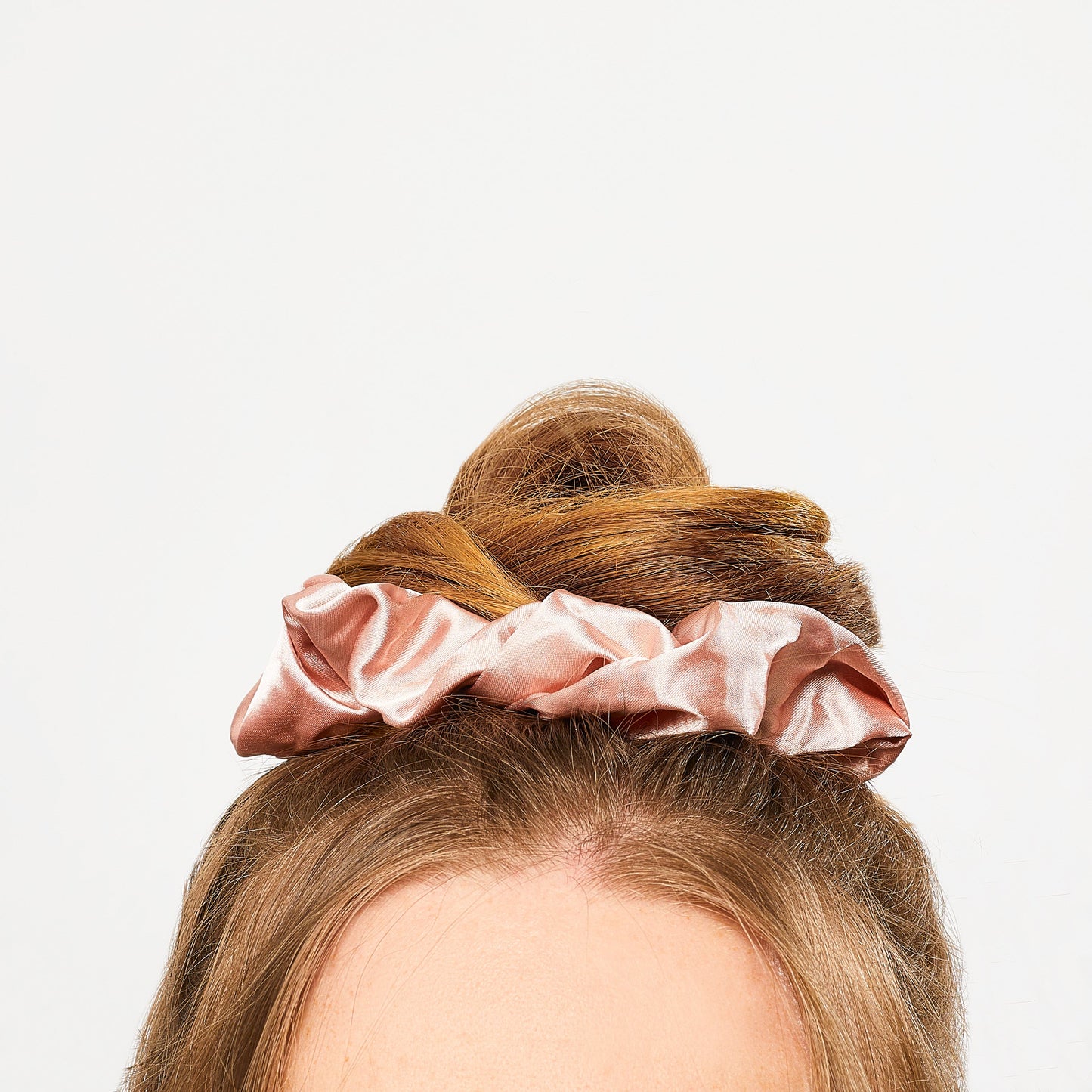 SATIN HAIR SCRUNCHIES (3 pack - Blush, Beige, Dark Brown)