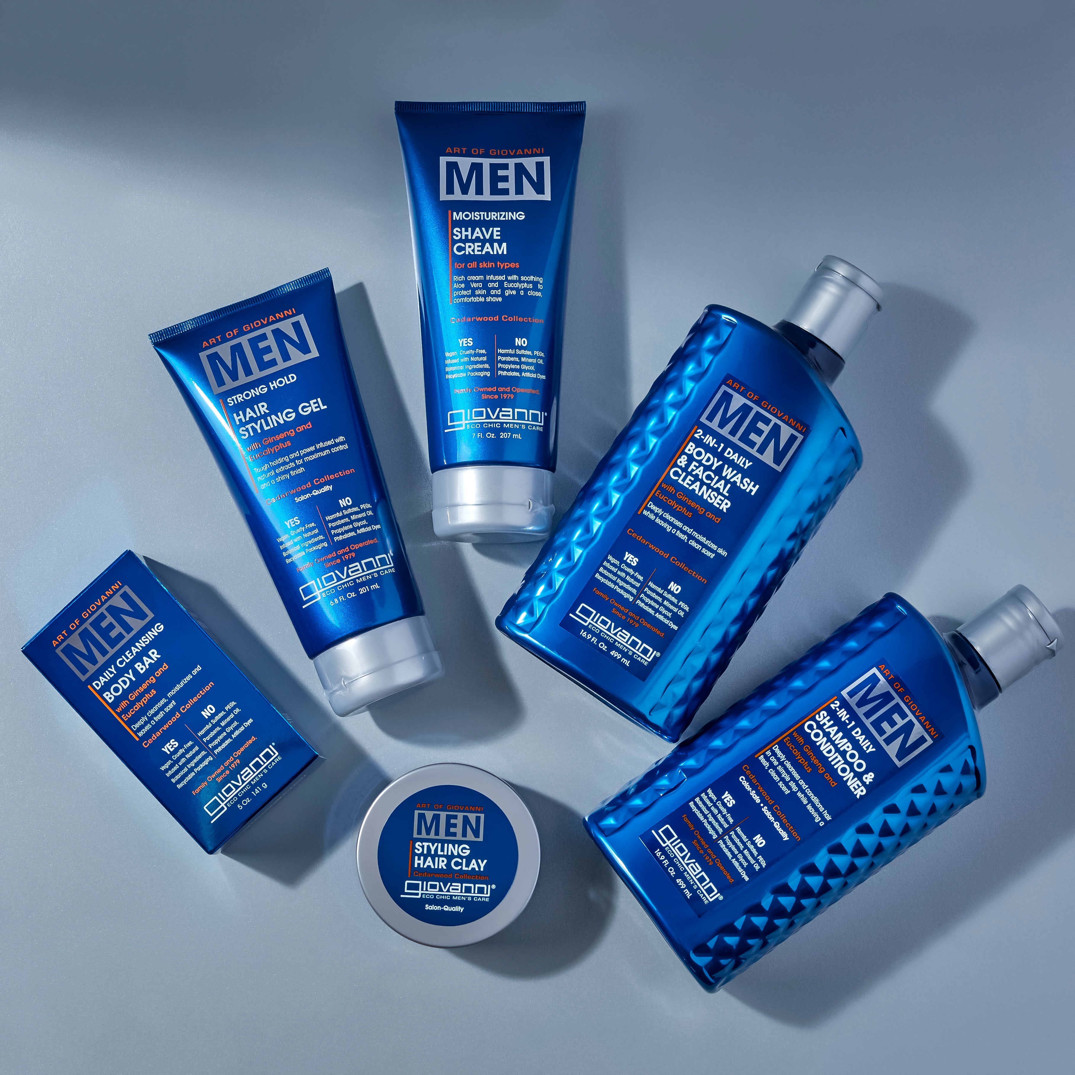 MEN 2-in-1 Daily Body Wash & Facial Cleanser - with Ginseng & Eucalyptus